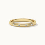 Stackable Station Diamond Band, 14K Solid Gold, 1/20 ct Lab Grown Diamond-3