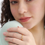 Chain-Link Diamond Ring, 14K Solid Gold, 1/6 ct Lab Grown Diamond-2