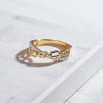 Chain-Link Diamond Ring, 14K Gold Vermeil, 1/6 ct Lab Grown Diamond-6
