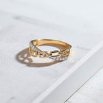 Chain-Link Diamond Ring, 14K Solid Gold, 1/6 ct Lab Grown Diamond-6