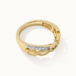 Chain-Link Diamond Ring, 14K Gold Vermeil, 1/6 ct Lab Grown Diamond-8