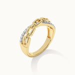 Chain-Link Diamond Ring, 14K Solid Gold, 1/6 ct Lab Grown Diamond-7