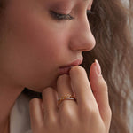 Chain-Link Diamond Ring, 14K Gold Vermeil, 1/6 ct Lab Grown Diamond-5
