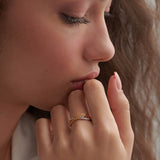 Chain-Link Diamond Ring, 14K Solid Gold, 1/6 ct Lab Grown Diamond-5