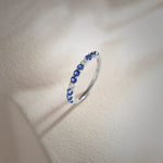 Created Sapphire & Diamond Band, Sterling Silver, 1/8 ct Lab Grown Diamond-8