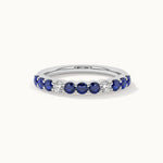 Created Sapphire & Diamond Band, Sterling Silver, 1/8 ct Lab Grown Diamond-7