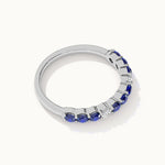 Created Sapphire & Diamond Band, Sterling Silver, 1/8 ct Lab Grown Diamond-5