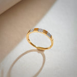 Stationed Stackable Band, 14K Gold Vermeil, 1/20 ct Lab Grown Diamond-1