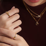 Stationed Stackable Band, 14K Gold Vermeil, 1/20 ct Lab Grown Diamond-4