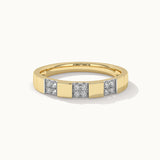 Stationed Stackable Band, 14K Solid Gold, 1/20 ct Lab Grown Diamond-3