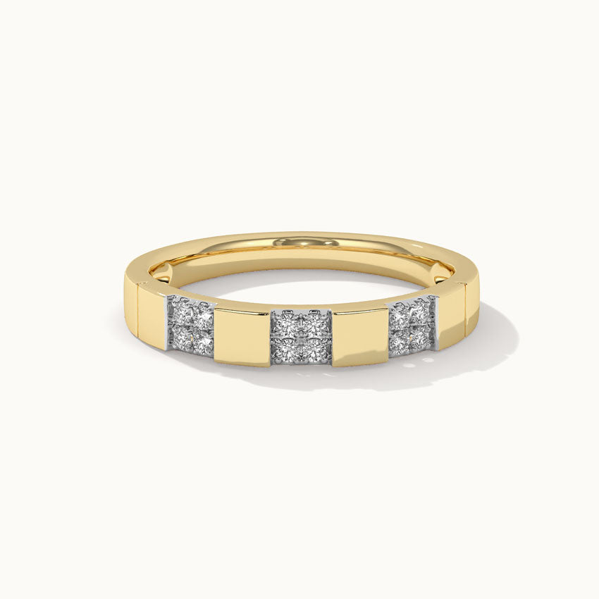 Stationed Stackable Band, 14K Solid Gold, 1/20 ct Lab Grown Diamond-3