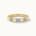 Stationed Stackable Band, 14K Gold Vermeil, 1/20 ct Lab Grown Diamond-3
