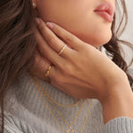 Stationed Stackable Band, 14K Gold Vermeil, 1/20 ct Lab Grown Diamond-2