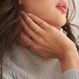 Stationed Stackable Band, 14K Gold Vermeil, 1/20 ct Lab Grown Diamond-2