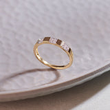 Stationed Stackable Band, 14K Gold Vermeil, 1/20 ct Lab Grown Diamond-5