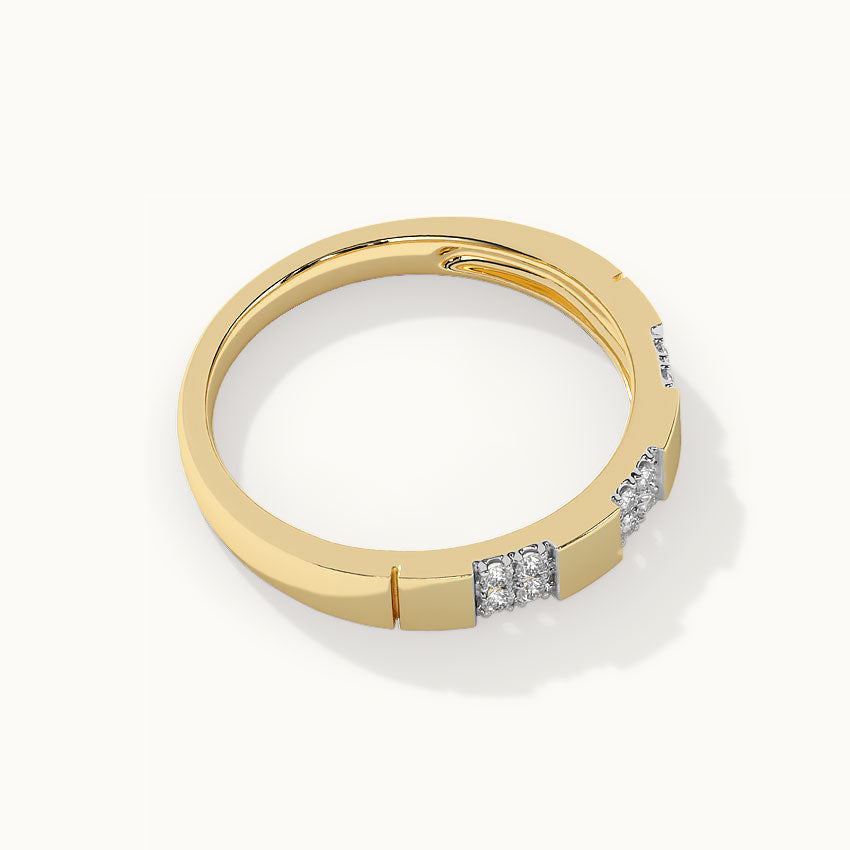 Stationed Stackable Band, 14K Solid Gold, 1/20 ct Lab Grown Diamond-7