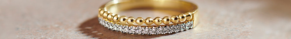 Beaded Diamond Band, 14K Gold Vermeil, 1/10 ct Lab Grown Diamond-1