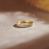 Beaded Diamond Band, 14K Gold Vermeil, 1/10 ct Lab Grown Diamond-1