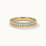 Beaded Diamond Band, 14K Solid Gold, 1/10 ct Lab Grown Diamond-7