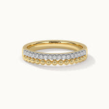 Beaded Diamond Band, 14K Solid Gold, 1/10 ct Lab Grown Diamond-7
