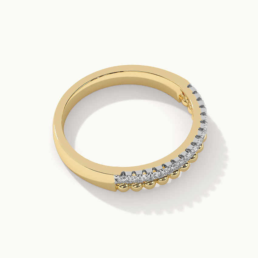 Beaded Diamond Band, 14K Gold Vermeil, 1/10 ct Lab Grown Diamond-8