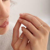 Beaded Diamond Band, 14K Solid Gold, 1/10 ct Lab Grown Diamond-5
