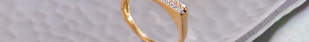 Two-Layered Stackable Diamond Ring, 14K Gold Vermeil, 1/5 ct Lab Grown Diamond-1