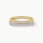 Two-Layered Stackable Diamond Ring, 14K Solid Gold, 1/5 ct Lab Grown Diamond-3