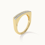 Two-Layered Stackable Diamond Ring, 14K Gold Vermeil, 1/5 ct Lab Grown Diamond-7