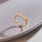 Two-Layered Stackable Diamond Ring, 14K Gold Vermeil, 1/5 ct Lab Grown Diamond-6