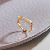 Two-Layered Stackable Diamond Ring, 14K Gold Vermeil, 1/5 ct Lab Grown Diamond-6