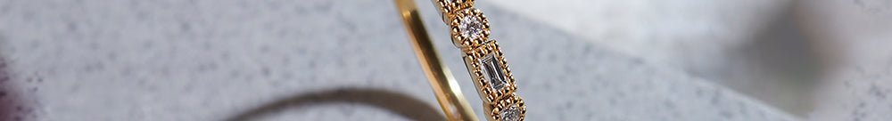Baguette Diamond Band, 14K Gold Vermeil, 1/6 ct Lab Grown Diamond-1