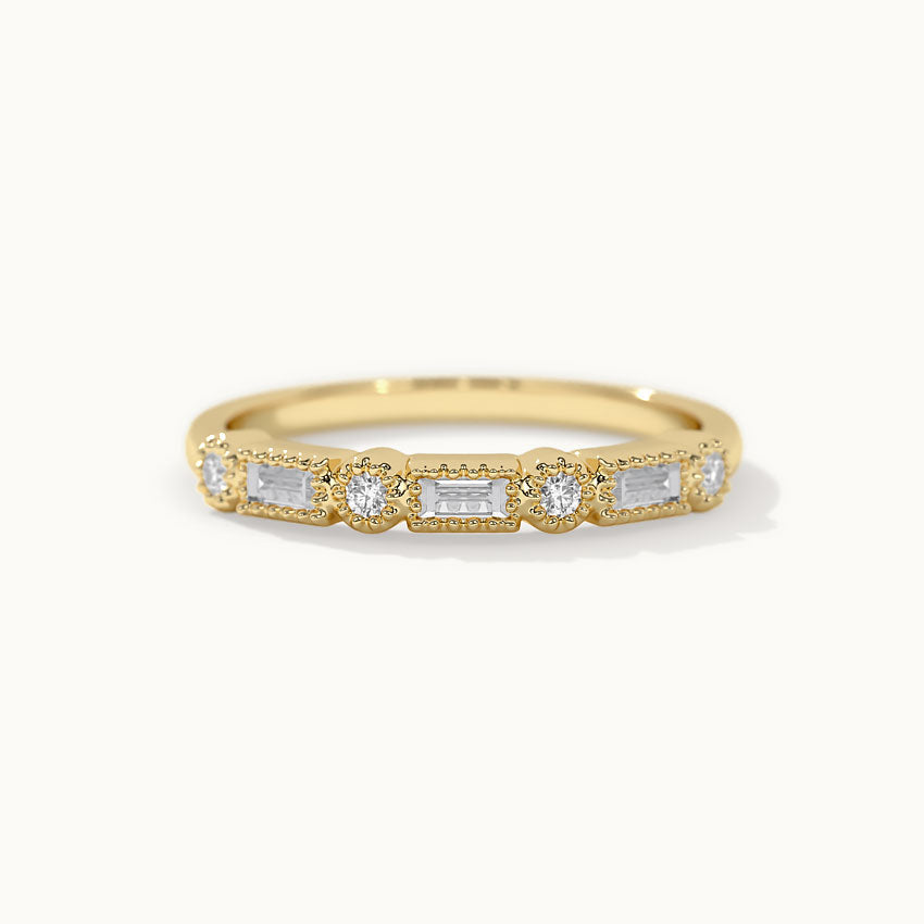 Baguette Diamond Band, 14K Gold Vermeil, 1/6 ct Lab Grown Diamond-7