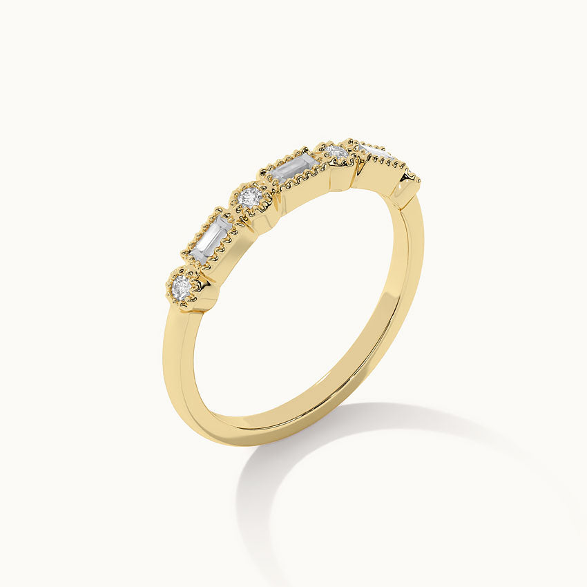 Baguette Diamond Band, 14K Solid Gold, 1/6 ct Lab Grown Diamond-3