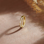 Channel Diamond Band, 10K Solid Gold, 1/10 ct Lab Grown Diamond-1