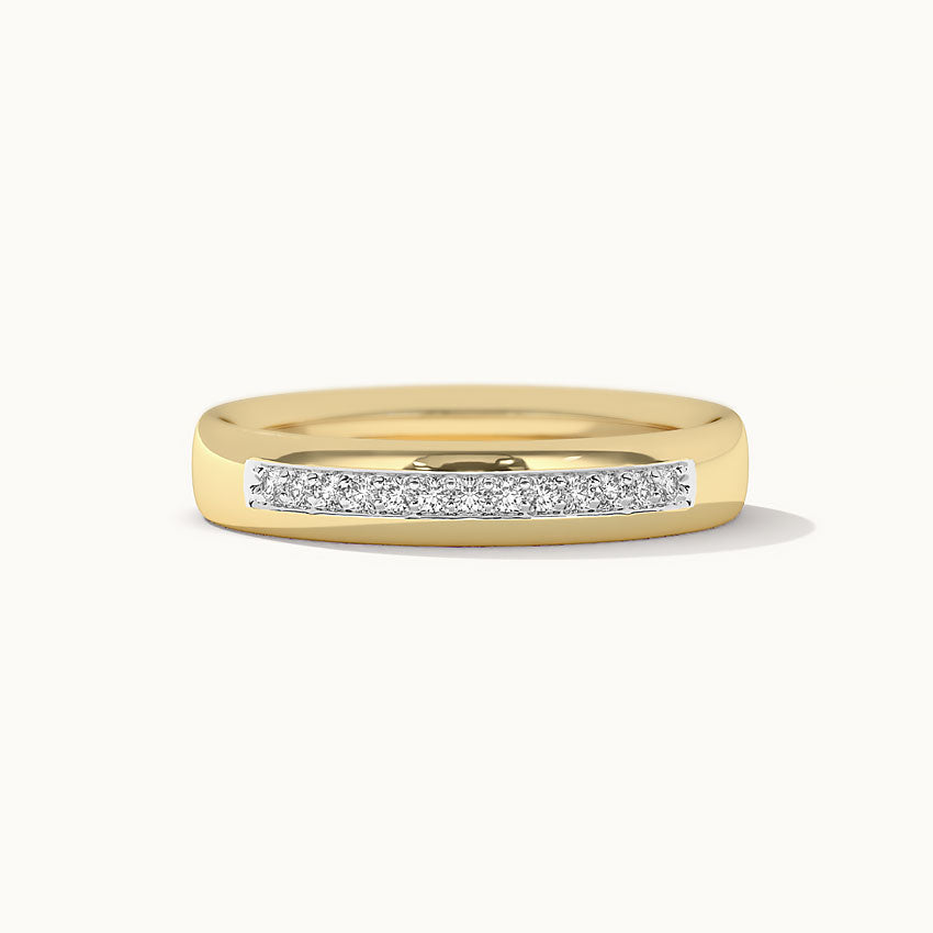 Channel Diamond Band, 10K Solid Gold, 1/10 ct Lab Grown Diamond-3