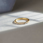 Scalloped Diamond Band, 14K Solid Gold, 1/4 ct Lab Grown Diamond-1