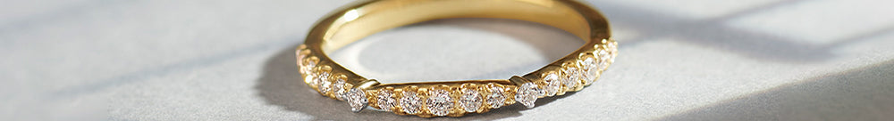 Scalloped Diamond Band, 14K Gold Vermeil, 1/4 ct Lab Grown Diamond-1