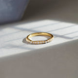 Scalloped Diamond Band, 14K Gold Vermeil, 1/4 ct Lab Grown Diamond-1
