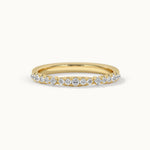 Scalloped Diamond Band, 14K Solid Gold, 1/4 ct Lab Grown Diamond-3