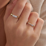 Leafy Diamond Stackable Band, 14K Solid Gold, 1/6 ct Lab Grown Diamond-8