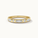 Leafy Diamond Stackable Band, 14K Solid Gold, 1/6 ct Lab Grown Diamond-3