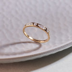 Leafy Diamond Stackable Band, 14K Gold Vermeil, 1/6 ct Lab Grown Diamond-4