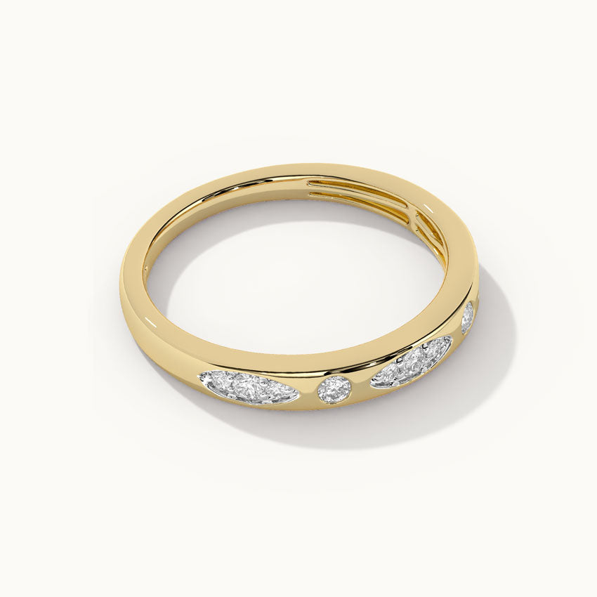 Leafy Diamond Stackable Band