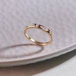 Leafy Diamond Stackable Band, 14K Solid Gold, 1/6 ct Lab Grown Diamond-4