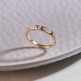 Leafy Diamond Stackable Band, 14K Solid Gold, 1/6 ct Lab Grown Diamond-4