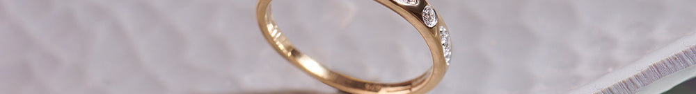 Leafy Diamond Stackable Band, 14K Solid Gold, 1/6 ct Lab Grown Diamond-1