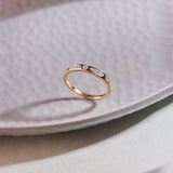 Leafy Diamond Stackable Band, 14K Gold Vermeil, 1/6 ct Lab Grown Diamond-1