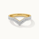 Stackable Chevron Diamond Band, 14K Solid Gold, 1/3 ct Lab Grown Diamond-3