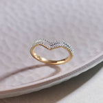 Stackable Chevron Diamond Band, 14K Gold Vermeil, 1/3 ct Lab Grown Diamond-6